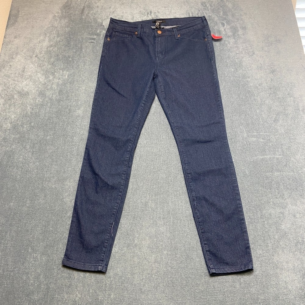 Forever 21 Jeans Womens 30 Blue Denim Cotton Skinny Leg Medium Wash Mid Rise